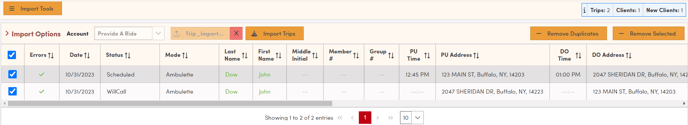 Importer Grid