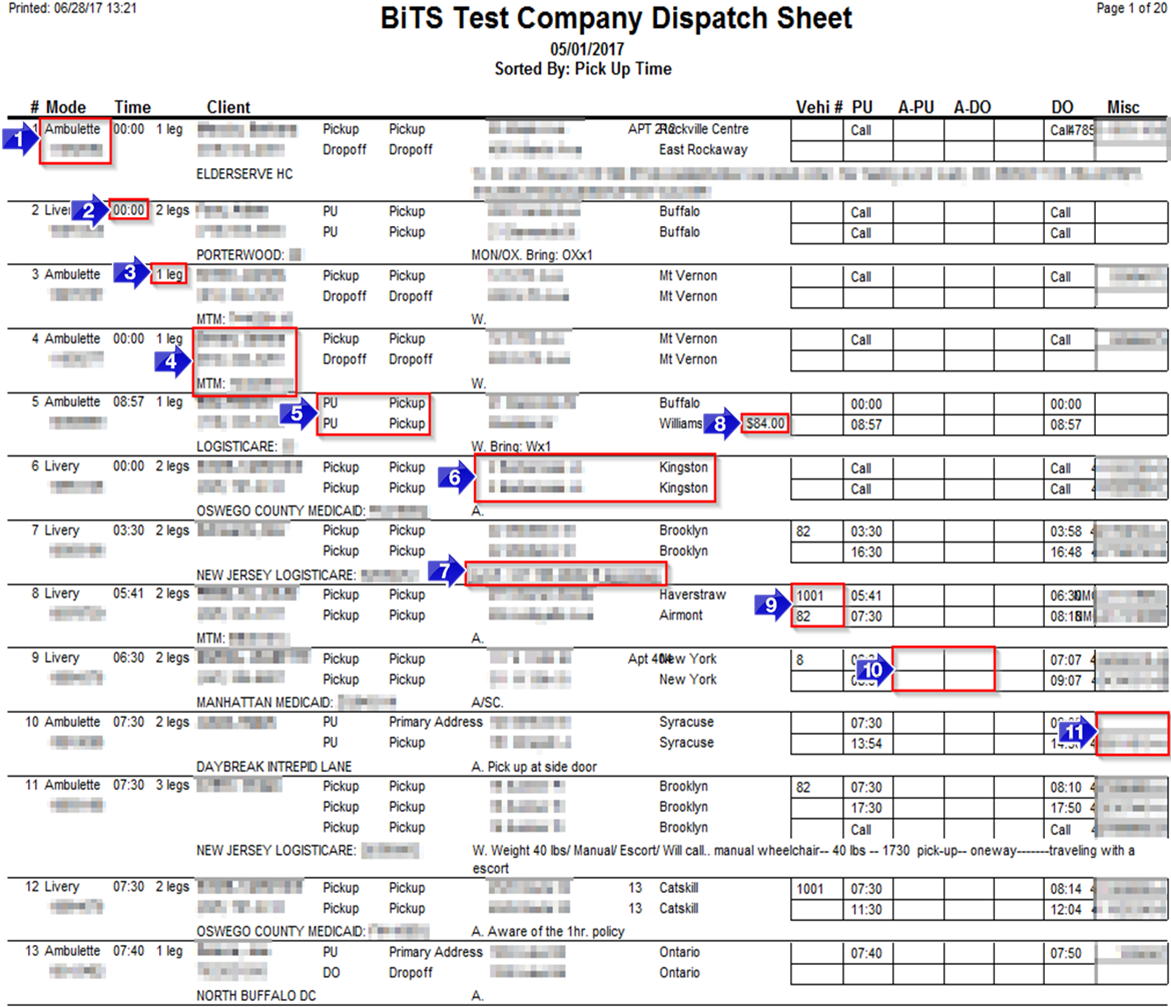 The Dispatch Sheet Report