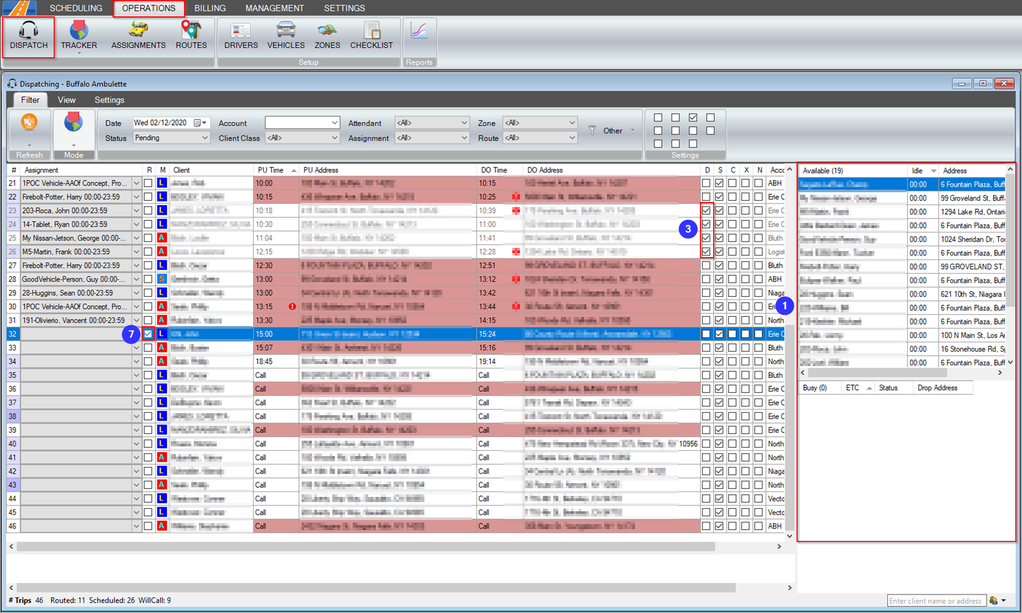 Dispatch Screen Settings